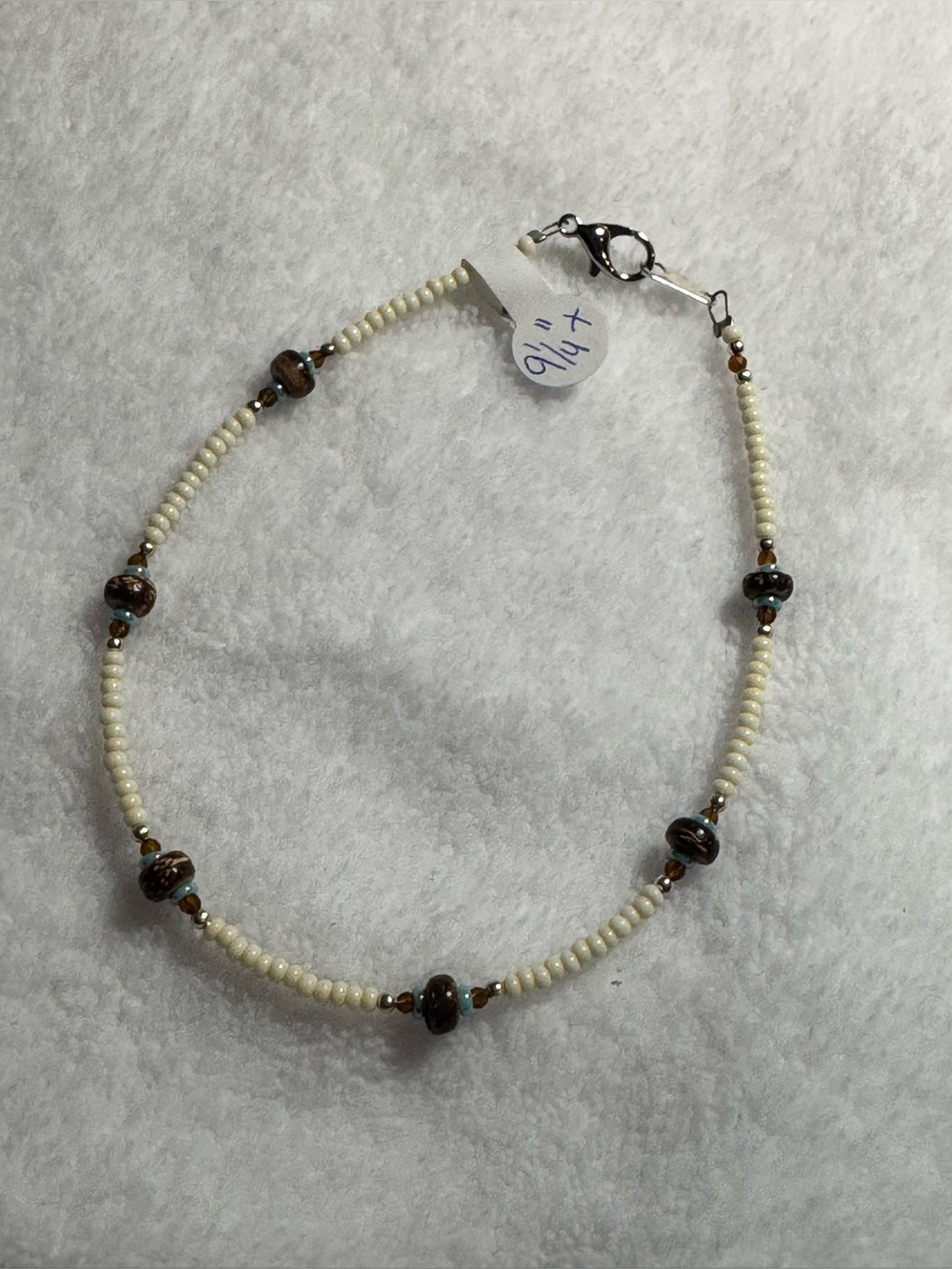 #JBx023 - Coconut Shell & Seed Bead Ankle Bracelet Anklet